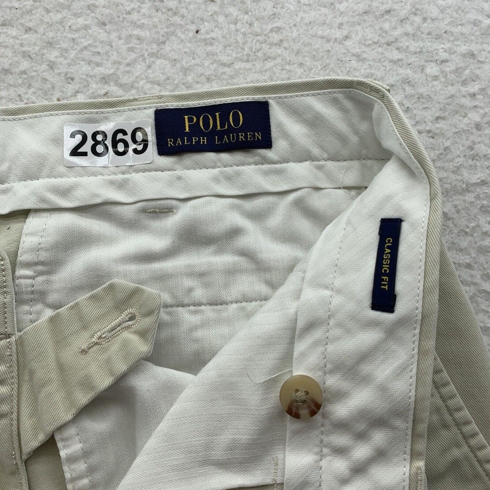 Polo Ralph Lauren Khaki Pants Mens‎ 34x29 (Tag 34x32) Classic Fit Preppy Casual - Picture 12 of 13